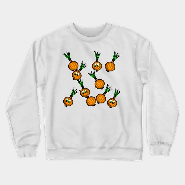 Onions and smiling onions Crewneck Sweatshirt by emyzingdesignz